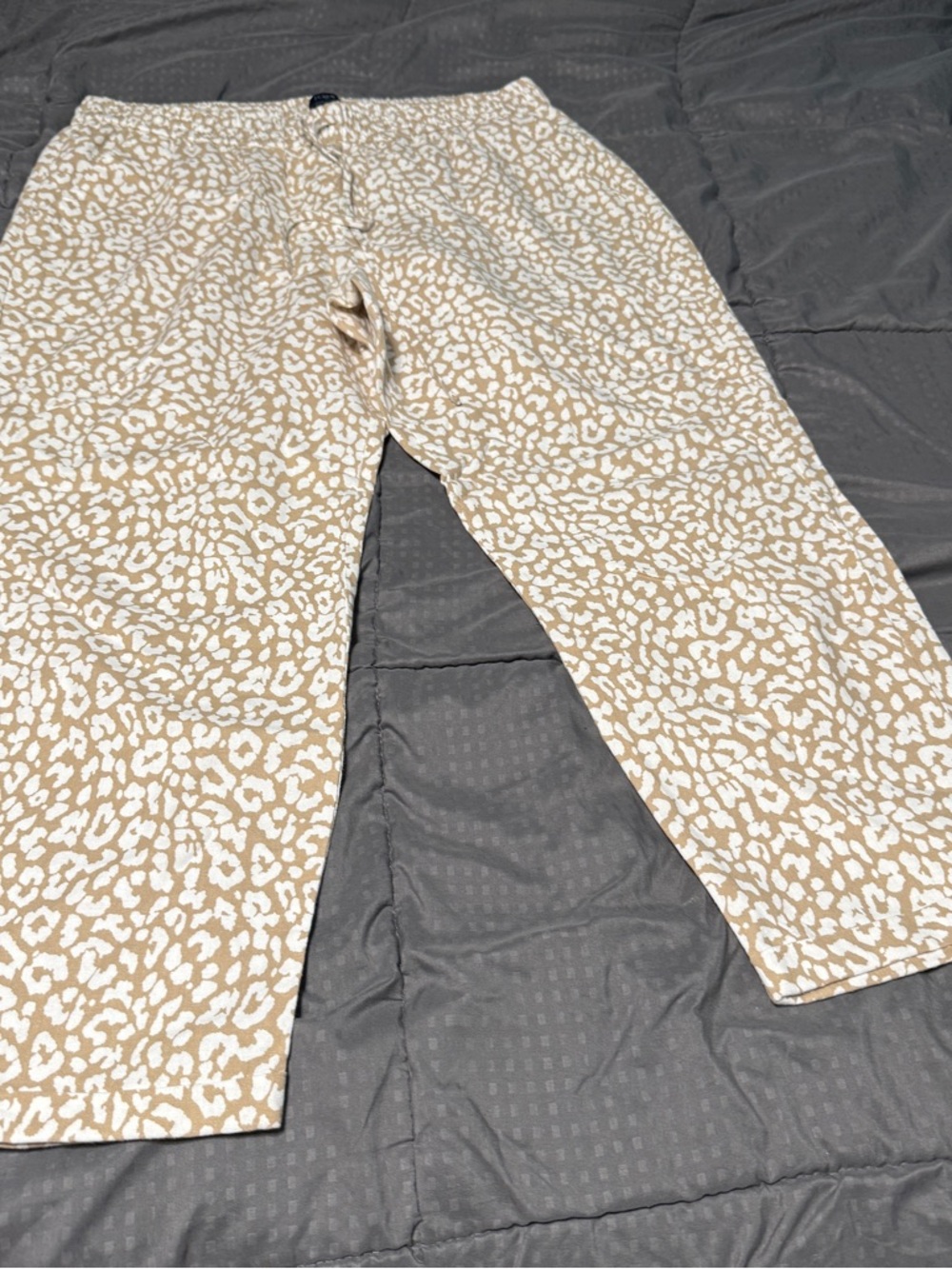 J. Crew Reimagined Animal Print Linen Blend Drawstring Pant Women's Size 14